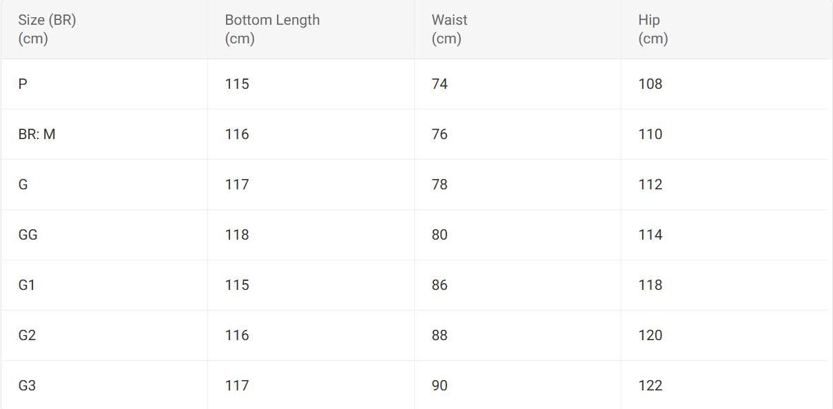 Calça Pantalona Cintura Alta com Amarração Elegância e Conforto Marrante Feminina COD 182 — tabela de medidas