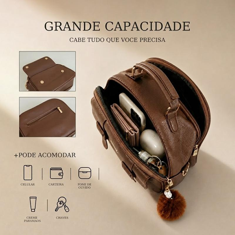 Bolsa Feminina de Ombro e Transversal Couro Sintético Fashion Leve e Versátil para Passeio B736 — tabela de medidas